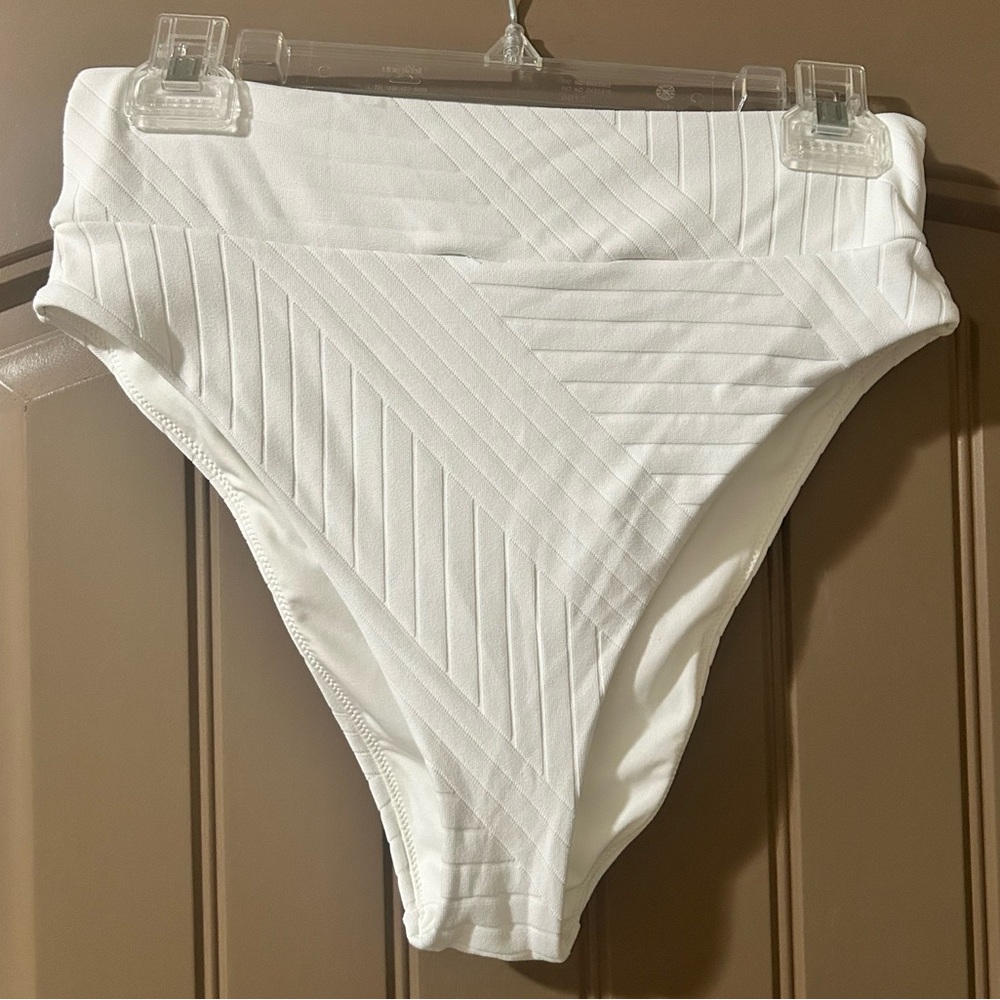 Aerie White High-Cut Cheeky Bikini Bottom